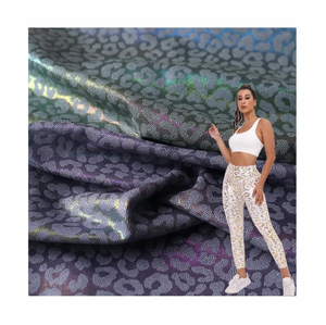 Colorful chameleon hot stamping printed fabric polyester ammonia sports fitness yoga suit colorful sports leggings fabric
