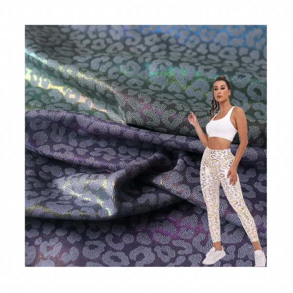 Colorful chameleon hot stamping printed fabric polyester ammonia sports fitness yoga suit colorful sports leggings fabric