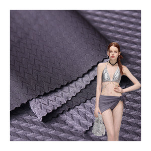 In stock 200G polyester with glossy jacquard fabric, four sided elastic swimsuit, bikini spandex knitted fabric