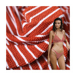 Wave striped dynamic jacquard fabric, polyester elastic swimsuit, swimsuit fabric, knitted polyester ammonia staircase fabric