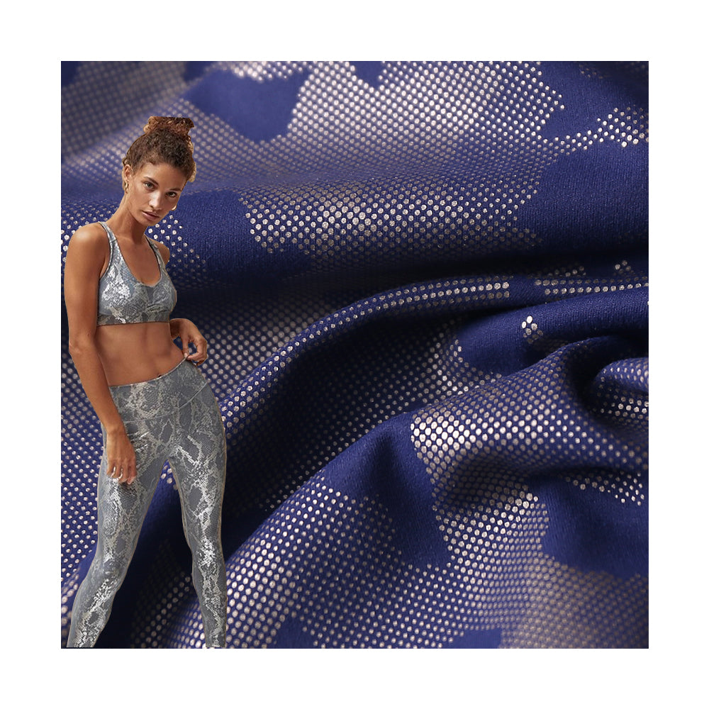 Camouflage hot stamping nude feeling brushed double-sided fabric nylon ammonia four sided elastic sports yoga suit fabric