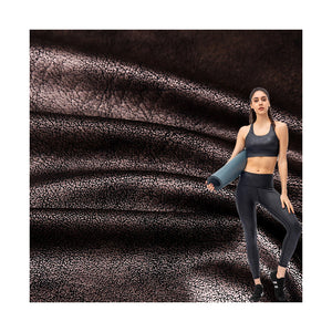 Nylon spandex high elastic fabric retro faux leather post-processing casual sportswear pants yoga clothing fabric